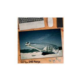 Asil Hobi Cam Şişe İçinde Maket Gemi-Kumsal Yapboz-Ayak Destekli Çerçeveli 240 Parça Puzzle