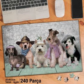 Asil Hobi Can Dostlar-Sevimli Hayvanlar Yapboz-Ayak Destekli Çerçeveli 240 Parça Puzzle