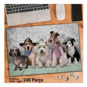 Asil Hobi Can Dostlar-Sevimli Hayvanlar Yapboz-Ayak Destekli Çerçeveli 240 Parça Puzzle