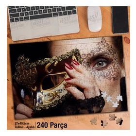 Asil Hobi Cazibeli Kadın-Maskeli Balo-Kostüm Yapboz-Ayak Destekli Çerçeveli 240 Parça Puzzle