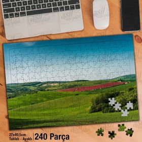 Asil Hobi Çek Cumhuriyeti-Manzara-Ova-Kır Yapboz-Ayak Destekli Çerçeveli 240 Parça Puzzle