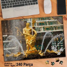 Asil Hobi Çeşme Anıtı-Rusya-Peterhof-Mimari Yapboz-Ayak Destekli Çerçeveli 240 Parça Puzzle