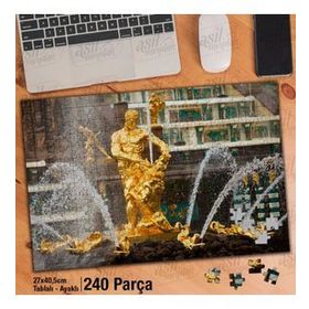 Asil Hobi Çeşme Anıtı-Rusya-Peterhof-Mimari Yapboz-Ayak Destekli Çerçeveli 240 Parça Puzzle