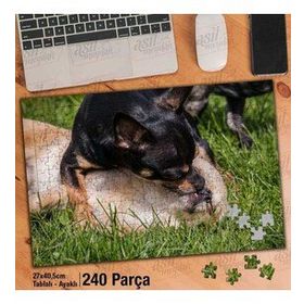 Asil Hobi Chihuahua-Sevimli Köpekler-Oyun-Çimen Yapboz-Ayak Destekli Çerçeveli 240 Parça Puzzle