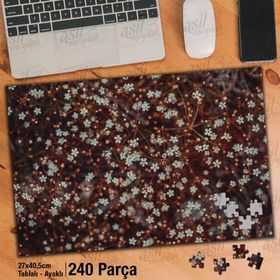 Asil Hobi Çiçek-Küçük Beyaz Çiçekler-Bitki Yapboz-Ayak Destekli Çerçeveli 240 Parça Puzzle