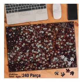 Asil Hobi Çiçek-Küçük Beyaz Çiçekler-Bitki Yapboz-Ayak Destekli Çerçeveli 240 Parça Puzzle
