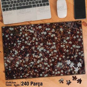 Asil Hobi Çiçek-Küçük Beyaz Çiçekler-Bitki Yapboz-Ayak Destekli Çerçeveli 240 Parça Puzzle