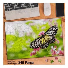 Asil Hobi Çiçekler-Kelebek-Doğa-Canlı-Bitki Yapboz-Ayak Destekli Çerçeveli 240 Parça Puzzle