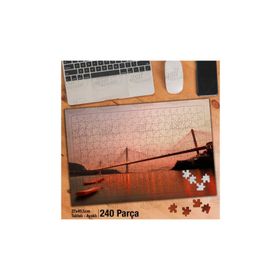 Asil Hobi Çif Köprü-Gün Batımı-Manzara-Mimari Yapboz-Ayak Destekli Çerçeveli 240 Parça Puzzle