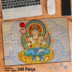 Asil Hobi Çin-Tapınak-Tayland-Kültür-Dini Yapboz-Ayak Destekli Çerçeveli 240 Parça Puzzle