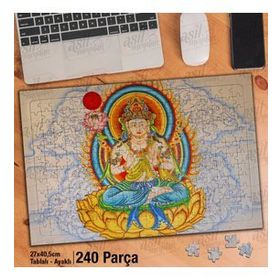 Asil Hobi Çin-Tapınak-Tayland-Kültür-Dini Yapboz-Ayak Destekli Çerçeveli 240 Parça Puzzle