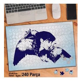 Asil Hobi Çizim-Kadın-Melek Kanatları Yapboz-Ayak Destekli Çerçeveli 240 Parça Puzzle