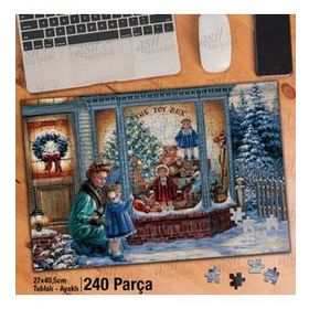 Asil Hobi Çocuklar-Kış-Oyuncak Dükkanı Yapboz-Ayak Destekli Çerçeveli 240 Parça Puzzle