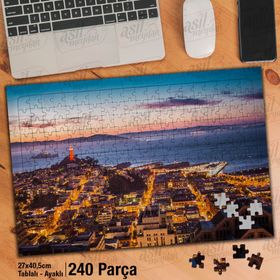 Asil Hobi Coit Kulesi Alcatraz Ve San Francisco Körfezi-Yapboz-Ayak Destekli 240 Parça Puzzle