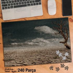 Asil Hobi Çöl-Kuraklık-Kuru Çatlamış Toprak Yapboz-Ayak Destekli Çerçeveli 240 Parça Puzzle