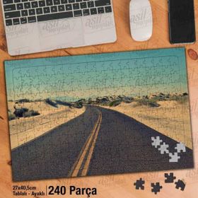 Asil Hobi Çöl-Toprak Arazi-Uzun Yol-Asfalt Yapboz-Ayak Destekli Çerçeveli 240 Parça Puzzle