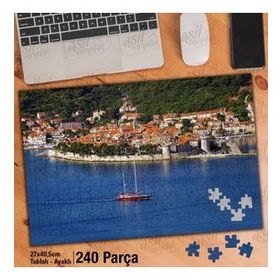 Asil Hobi Corchula Eski Şehir Hırvatistan-Deniz Yapboz-Ayak Destekli Çerçeveli 240 Parça Puzzle