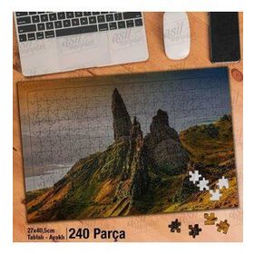 Asil Hobi Dağ-Gökyüzü-Ova-Manzara-Doğa Yapboz-Ayak Destekli Çerçeveli 240 Parça Puzzle