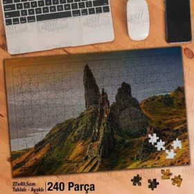Asil Hobi Dağ-Gökyüzü-Ova-Manzara-Doğa Yapboz-Ayak Destekli Çerçeveli 240 Parça Puzzle