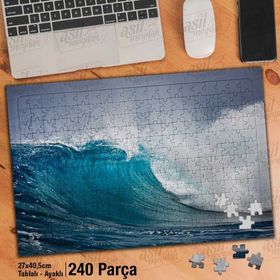 Asil Hobi Dalga-Deniz-Manzara-Doğa-Tabiat Yapboz-Ayak Destekli Çerçeveli 240 Parça Puzzle