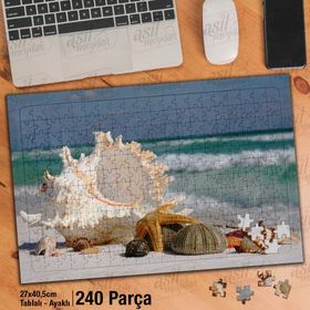 Asil Hobi Dalgalı Deniz-Deniz Yıldızı-Doğa Yapboz-Ayak Destekli Çerçeveli 240 Parça Puzzle