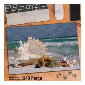 Asil Hobi Dalgalı Deniz-Deniz Yıldızı-Doğa Yapboz-Ayak Destekli Çerçeveli 240 Parça Puzzle