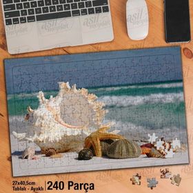 Asil Hobi Dalgalı Deniz-Deniz Yıldızı-Doğa Yapboz-Ayak Destekli Çerçeveli 240 Parça Puzzle