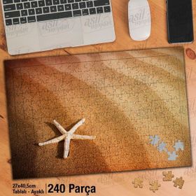 Asil Hobi Dalgalı Kum-Deniz Yıldızı-Doğa Yapboz-Ayak Destekli Çerçeveli 240 Parça Puzzle