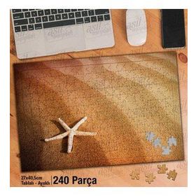 Asil Hobi Dalgalı Kum-Deniz Yıldızı-Doğa Yapboz-Ayak Destekli Çerçeveli 240 Parça Puzzle