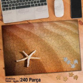 Asil Hobi Dalgalı Kum-Deniz Yıldızı-Doğa Yapboz-Ayak Destekli Çerçeveli 240 Parça Puzzle