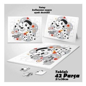Asil Hobi Dalmatçyalı-Sevimli Köpek Yapboz-Ayak Destekli Çerçeveli 42 Parça Puzzle