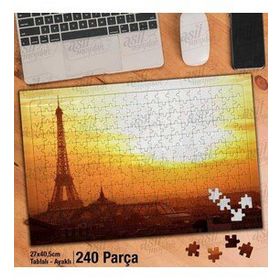 Asil Hobi Demir Kule-Eyfel Kulesi-Gün Batımı Yapboz-Ayak Destekli Çerçeveli 240 Parça Puzzle