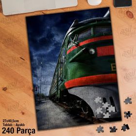 Asil Hobi Demir Yolu-Persfektif Çekim-Tren Yapboz-Ayak Destekli Çerçeveli 240 Parça Puzzle