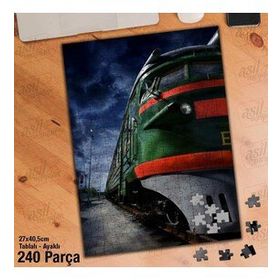Asil Hobi Demir Yolu-Persfektif Çekim-Tren Yapboz-Ayak Destekli Çerçeveli 240 Parça Puzzle