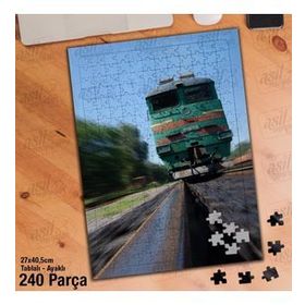 Asil Hobi Demiryolu-Tren-Ulaşım Yapboz-Ayak Destekli Çerçeveli 240 Parça Puzzle