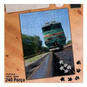 Asil Hobi Demiryolu-Tren-Ulaşım Yapboz-Ayak Destekli Çerçeveli 240 Parça Puzzle