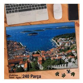 Asil Hobi Deniz-Ada-Mimari Yapı-Evler Yapboz-Ayak Destekli Çerçeveli 240 Parça Puzzle