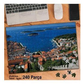 Asil Hobi Deniz-Ada-Mimari Yapı-Evler Yapboz-Ayak Destekli Çerçeveli 240 Parça Puzzle