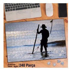 Asil Hobi Deniz-Adam Silüeti-Doğa-Manzara Yapboz-Ayak Destekli Çerçeveli 240 Parça Puzzle