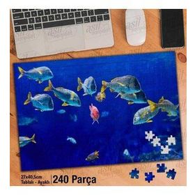 Asil Hobi Deniz Altı-Okyanus-Renkli Balıklar Yapboz-Ayak Destekli Çerçeveli 240 Parça Puzzle