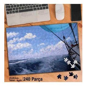 Asil Hobi Deniz-Dalga-Gemi-Tekne-Yelken Yapboz-Ayak Destekli Çerçeveli 240 Parça Puzzle