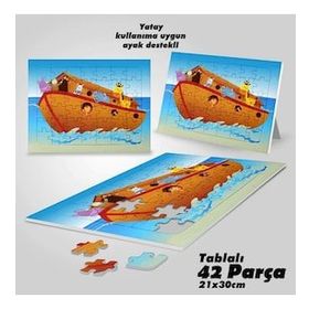 Asil Hobi Deniz-Gemi-Sevimli Hayvanlar-Çocuklar İçin Eğitici Yapboz-Ayak Destekli 42 Parça Puzzle
