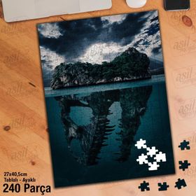 Asil Hobi Deniz-Gökyüzü-Ada-Doğa Yapboz-Ayak Destekli Çerçeveli 240 Parça Puzzle