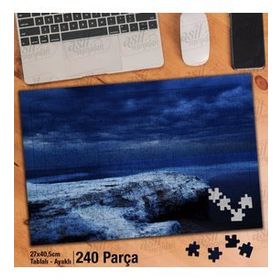 Asil Hobi Deniz-Gökyüzü-Bulutlar-Gece Yapboz-Ayak Destekli Çerçeveli 240 Parça Puzzle