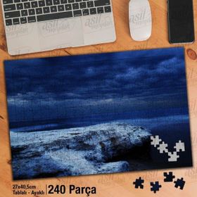 Asil Hobi Deniz-Gökyüzü-Bulutlar-Gece Yapboz-Ayak Destekli Çerçeveli 240 Parça Puzzle