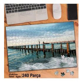 Asil Hobi Deniz-İskele-Dalga-Doğa-Manzara Yapboz-Ayak Destekli Çerçeveli 240 Parça Puzzle