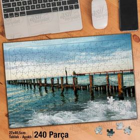 Asil Hobi Deniz-İskele-Dalga-Doğa-Manzara Yapboz-Ayak Destekli Çerçeveli 240 Parça Puzzle
