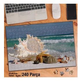Asil Hobi Deniz Kabuğu-Deniz Kestanesi-Manzara Yapboz-Ayak Destekli Çerçeveli 240 Parça Puzzle