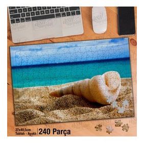 Asil Hobi Deniz Kabuğu-Sahil-Kumsal-Manzara Yapboz-Ayak Destekli Çerçeveli 240 Parça Puzzle