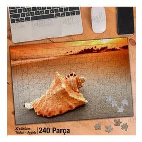 Asil Hobi Deniz Kabuğu-Sahil-Kumsal-Manzara Yapboz-Ayak Destekli Çerçeveli 240 Parça Puzzle